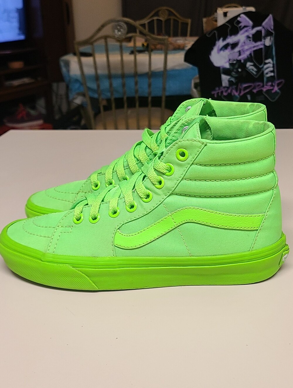 Vans SK8 Hi Neon casual high top skateboard sneakers size 7 - Picture 5 of 10